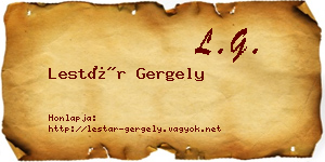 Lestár Gergely névjegykártya