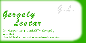 gergely lestar business card